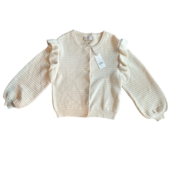 Cleobella Maelle Cardigan Ivory Organic Cotton Button-Down Sweater Size L NWT - Picture 3 of 7